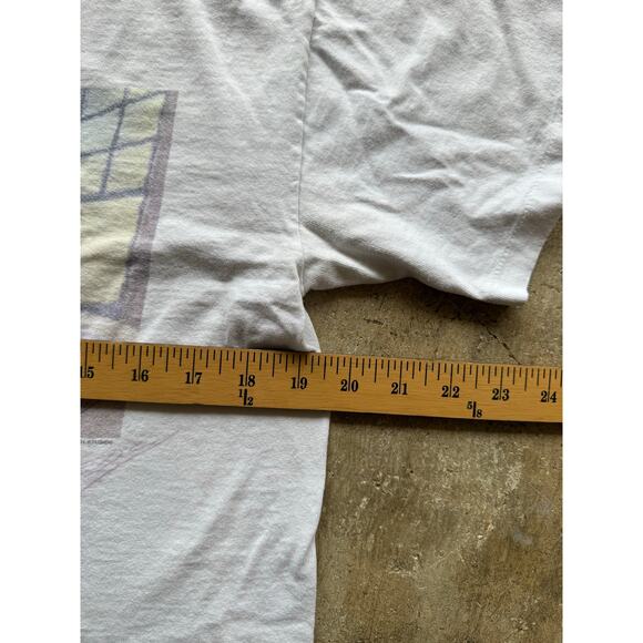 Vintage 1990s 'Demando Cat' Jeff Leedy Art Tee White Size Small Single Stitch - Picture 5 of 8